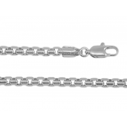 14Kt White Gold Puff Box Chain 135